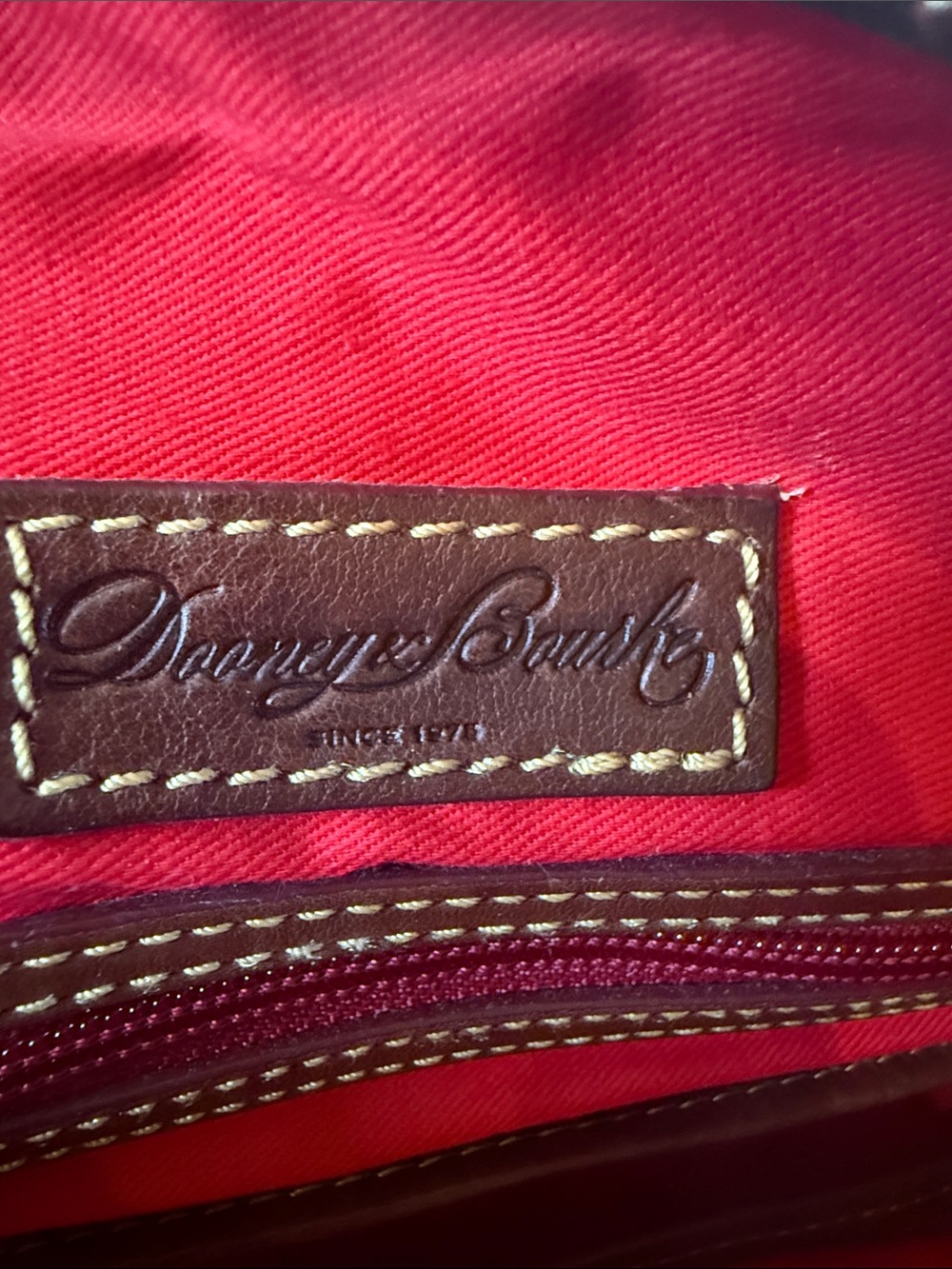 Dooney & Bourke Florentine Bristol Satchel Italian Vacchetta leather chestnut - Picture 8 of 11